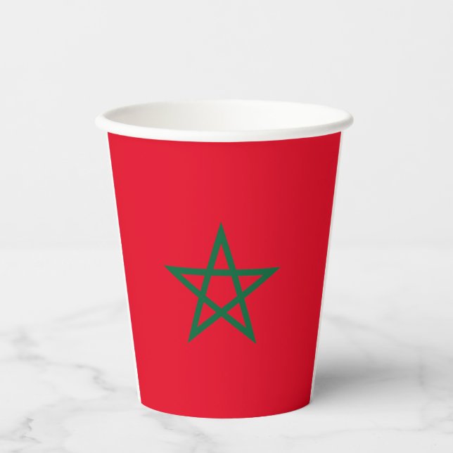 Morocco flag-coat arms paper cups (Front)