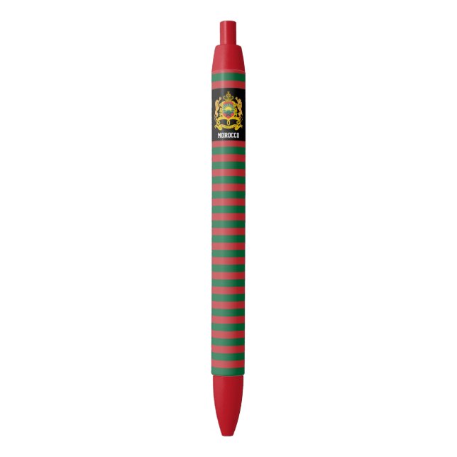 Morocco Flag Cute Patriotic Black Ink Pen (Front Vertical)