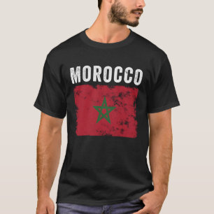 Morocco Flag Distressed Men Women Kids Moroccan T-Shirt