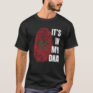 Morocco Flag DNA Fingerprint Black History Month T-Shirt