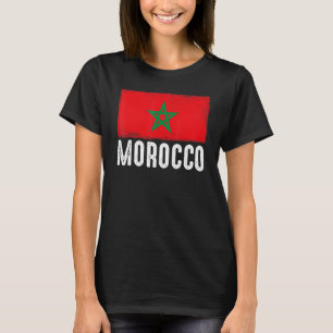 Morocco Flag Football Vintage Fan Soccer Team Prid T-Shirt