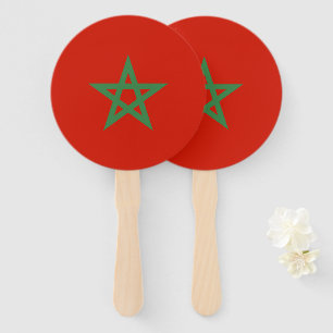 Morocco flag hand fan
