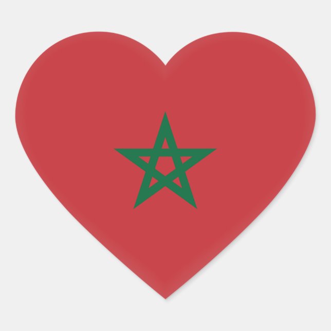 Morocco Flag Heart Sticker (Front)
