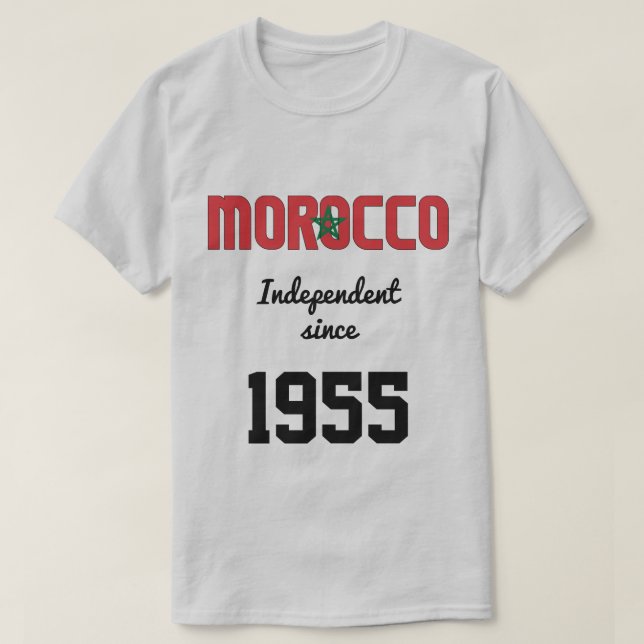 Morocco Flag Independence Celebration T-Shirt (Design Front)