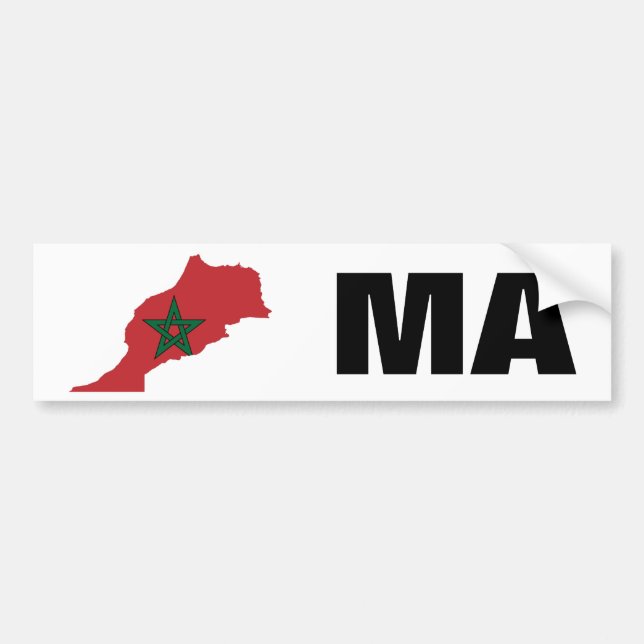 Morocco Flag Map Bumper Sticker (Front)
