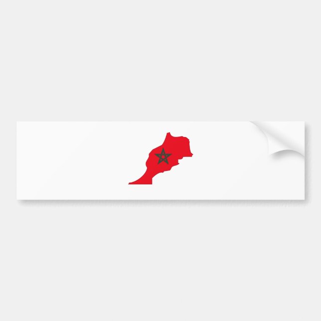 Morocco Flag Map full size Bumper Sticker (Front)