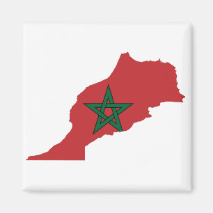 Morocco Flag Map Magnet