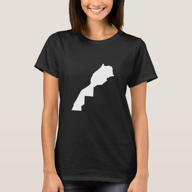 Morocco Flag Map - Morocco T-Shirt (Front)