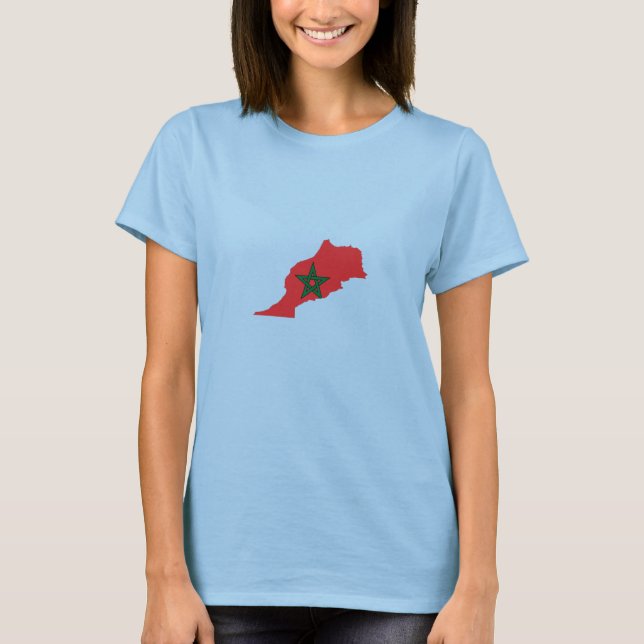 Morocco Flag Map T-Shirt (Front)