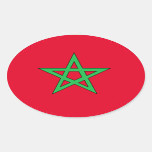 Morocco Flag Oval Sticker