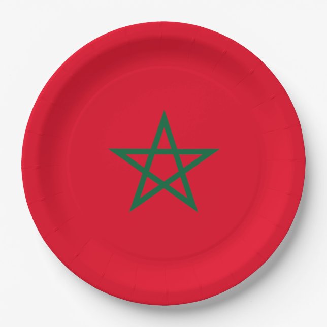 Morocco flag  paper plate (Front)