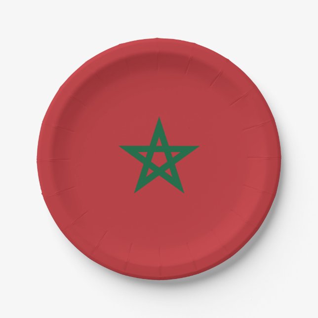 Morocco Flag Paper Plate (Front)