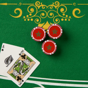 Morocco flag poker chips