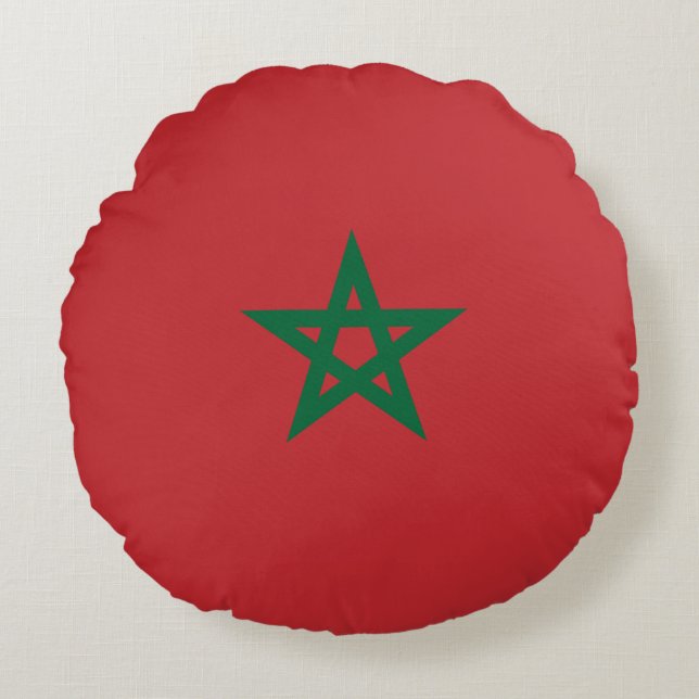 Morocco Flag Round Cushion (Front)