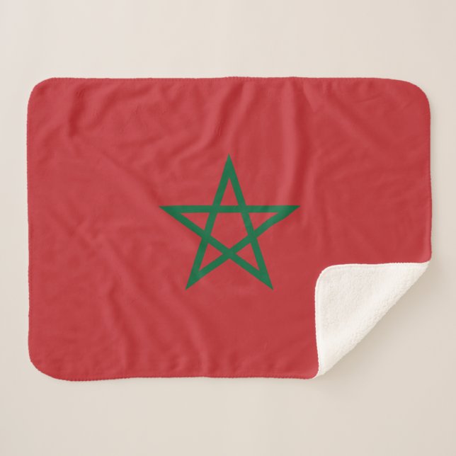 Morocco Flag Sherpa Blanket (Front (Horizontal))