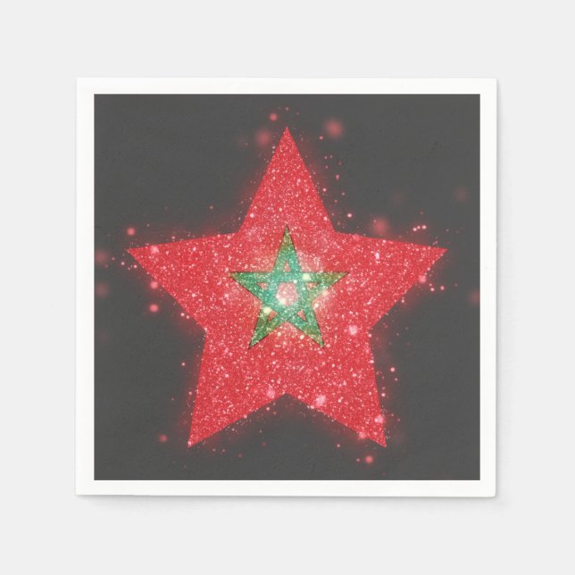 Morocco Flag Shining Napkin (Front)