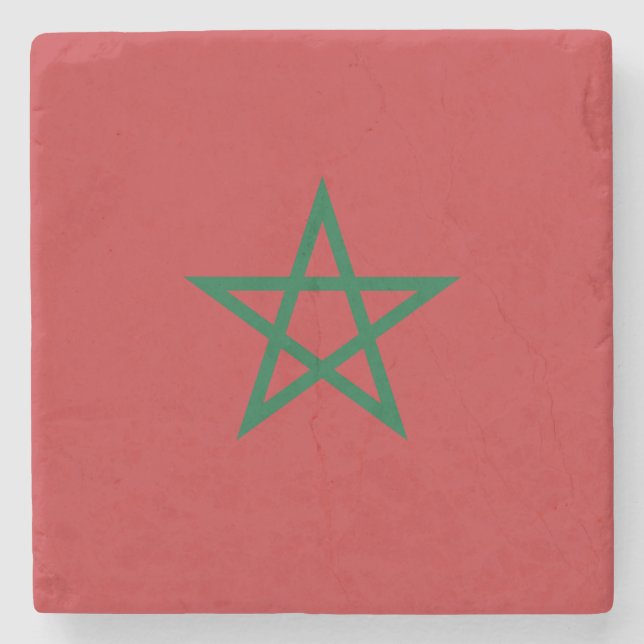 Morocco Flag Stone Coaster (Front)