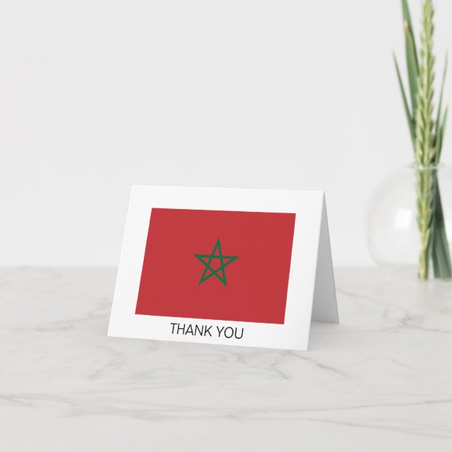 Morocco Flag Thank You Card (Front)