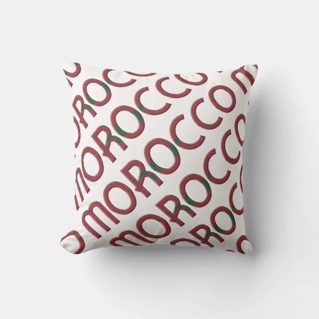 Morocco Flag Typography African Souvenir Cushion (Front)