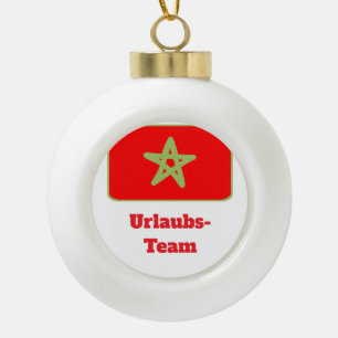 Morocco flag vacation team ceramic ball christmas ornament