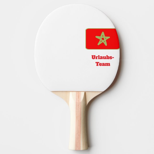 Morocco flag vacation team ping pong paddle (Front)