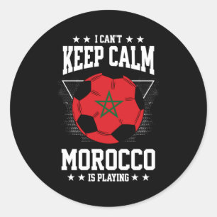 Morocco Football Jersey 2022 Flag Funny Soccer Lov Classic Round Sticker