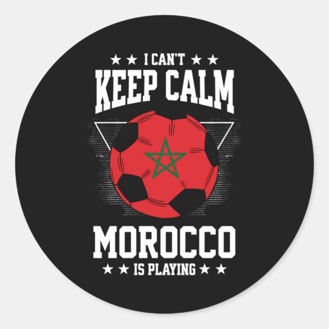 Morocco Football Jersey 2022 Flag Funny Soccer Lov Classic Round Sticker (Front)
