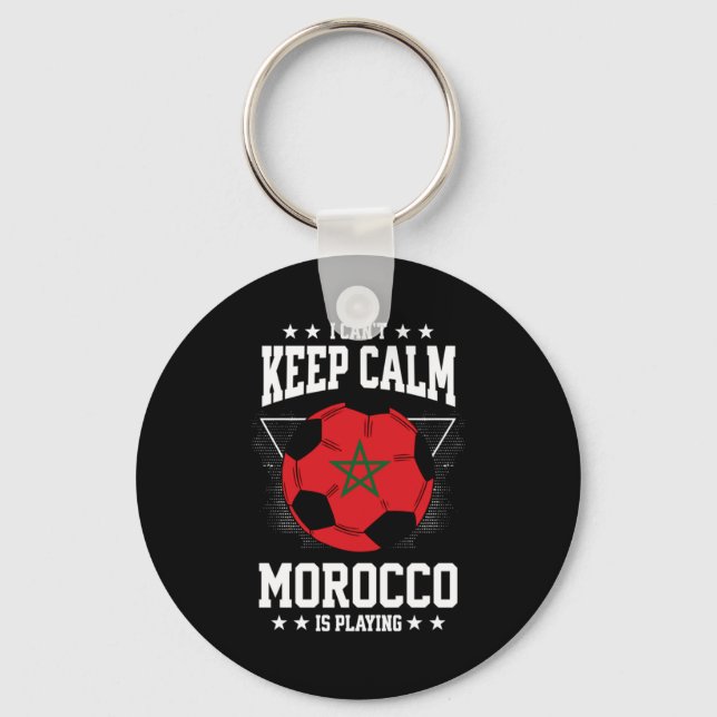 Morocco Football Jersey 2022 Flag Funny Soccer Lov Key Ring (Front)