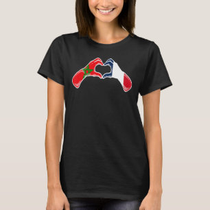 Morocco France Flag Moroccan French Heart 1 T-Shirt