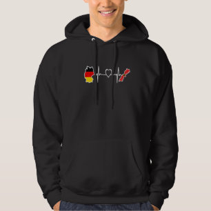 Morocco Germany Flag German Moroccan Heartbeat Hoodie
