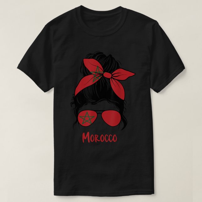 Morocco Girl Moroccan girl Morocco woman flag  T-Shirt (Design Front)