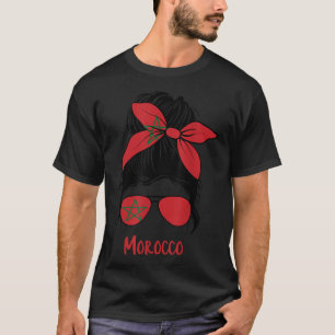 Morocco Girl Moroccan girl Morocco woman flag  T-Shirt