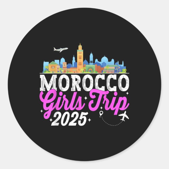 Morocco Girls Trip 2025 Summer Vacation Bacheloret Classic Round Sticker (Front)