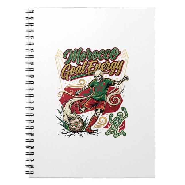 Morocco Goal Energy Skeleton Striker Nations Creat Notebook (Front)