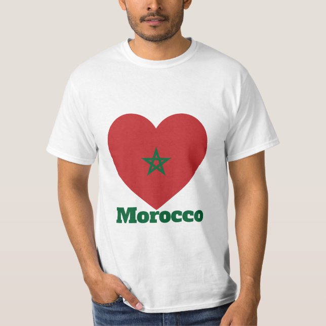 Morocco Heart Flag T-Shirt (Front)