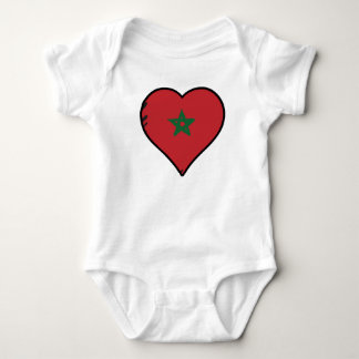 Morocco Heart Moroccan Flag Baby Bodysuit