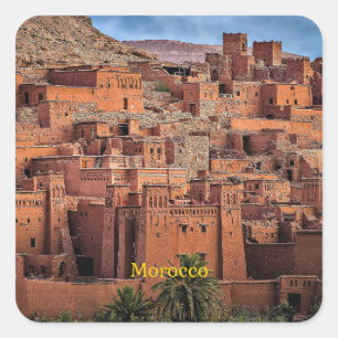 Morocco, historic, square sticker