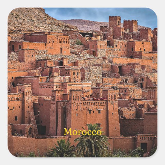Morocco, historic, square sticker (Front)
