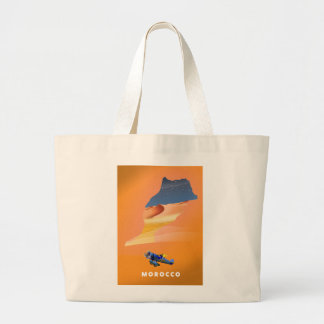 Morocco Illustrated Map travel poster print. Large Tote Bag