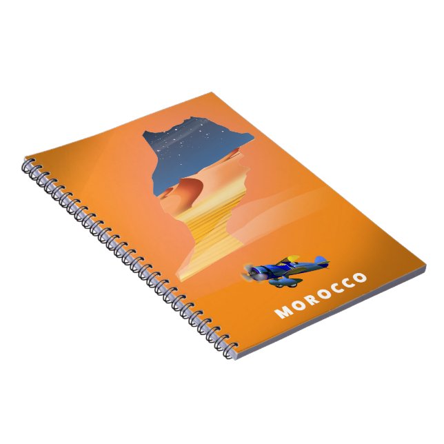 Morocco Illustrated Map travel poster print. Notebook (Right Side)