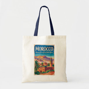 Morocco Illustration Travel Art Vintage Tote Bag