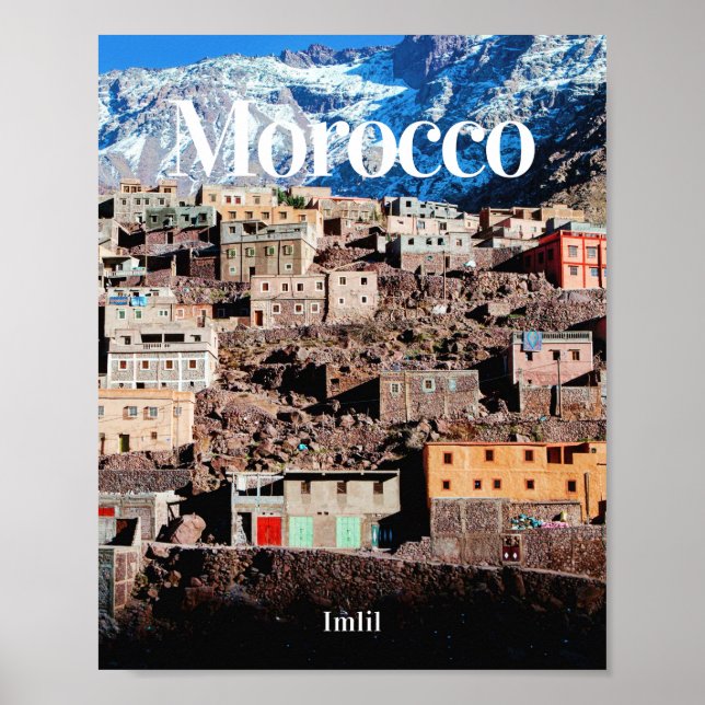 Morocco | Imlil | Morocco travel | Moroccan Gifts Poster (Front)