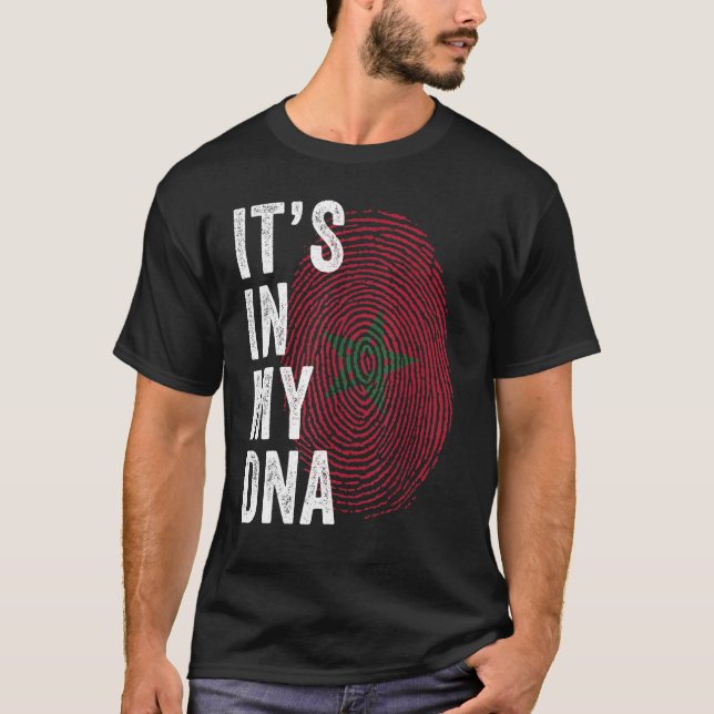 Morocco It's In My DNA Moroccans Fingerprint Moroc T-Shirt (Front)