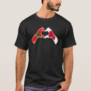 Morocco Japan Flag Moroccan Japanese Heart T-Shirt
