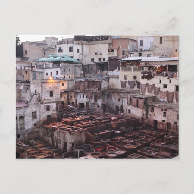 Morocco Leather Tannery - Fes - Morocco Postcard (Front)