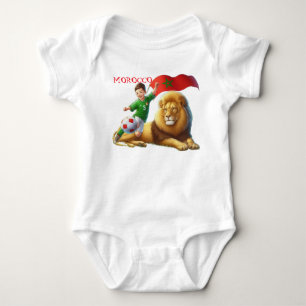 Morocco Lion Baby Bodysuit Football Pride Outfit