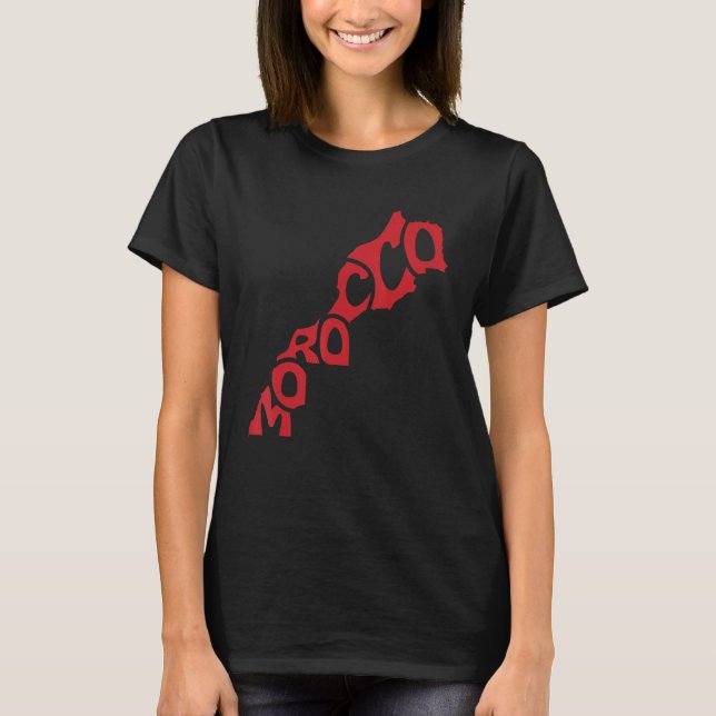 Morocco Map Flag Maroc Moroccan Flag T-Shirt (Front)