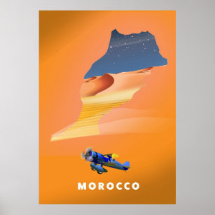 Morocco Map  Poster