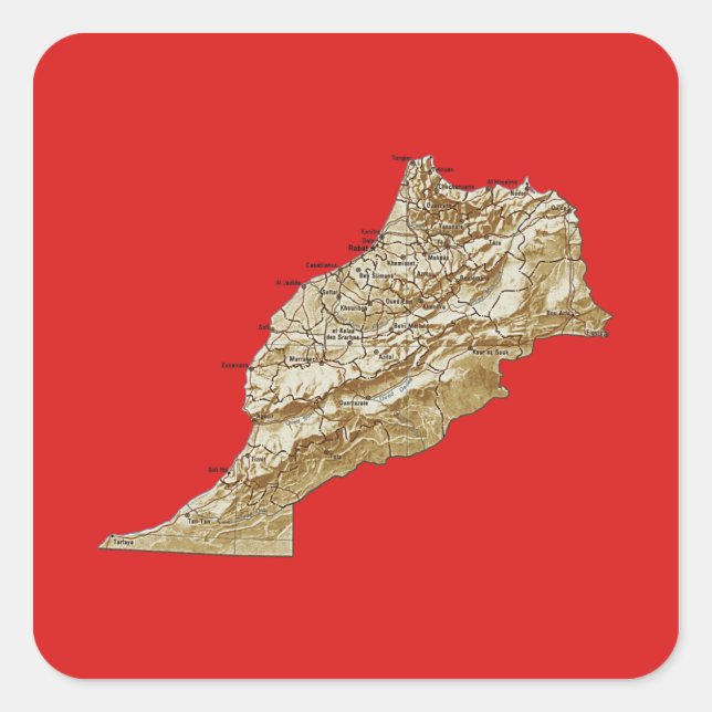 Morocco Map Sticker (Front)