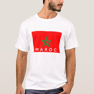 morocco maroc flag country french text name T-Shirt